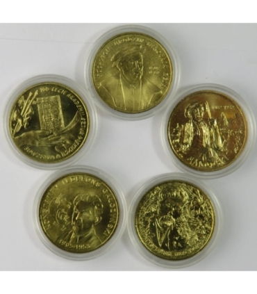 Zestaw 5 monet 2 zł GN - Dzieje kultury polskiej: pisarze, malarze, poeci