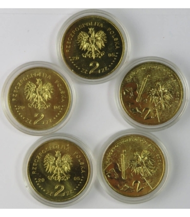 Zestaw 5 monet 2 zł GN - Dzieje kultury polskiej: pisarze, malarze, poeci