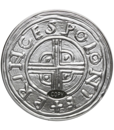 Replika  Denar Bolesława Chrobrego, platerowana