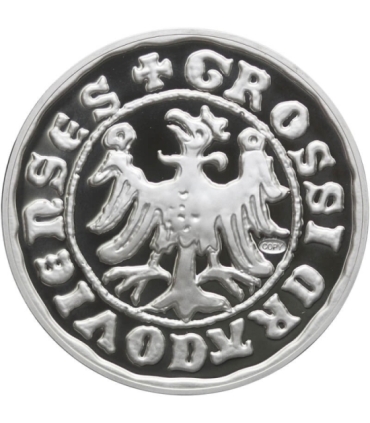 Replika  Grosz  Krakowski Kazimierza Wielkiego, platerowana