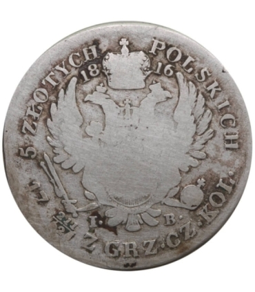 Królestwo Polskie  5 złotych, 1816, stan 4