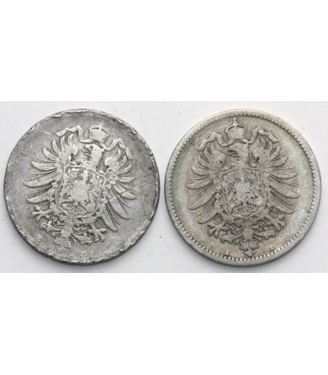 Lot: 2 x 1 Mark 1875 A, srebro,  stan 3/4
