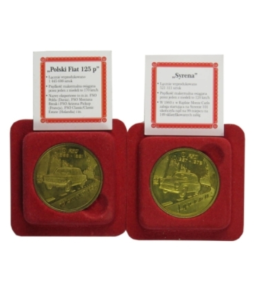 Zestaw 2 medali PKN Orlen, Syrena + Fiat 125p