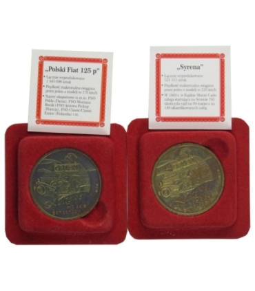 Zestaw 2 medali PKN Orlen, Syrena + Fiat 125p