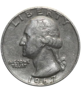 USA ¼ dolara (quarter, 25 centów), 1967 ćwierćdolarówka Waszyngtona