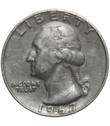 USA ¼ dolara (quarter, 25 centów), 1967 ćwierćdolarówka Waszyngtona