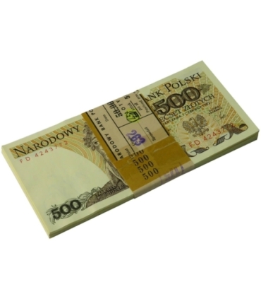Paczka bankowa niepełna z banderolą 500 zł, Tadeusz Kościuszko, 1982, 40 szt. 1982 FD