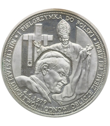 Medal, Jan Paweł II 1 pielgrzymka do Polski, srebro certyfikat