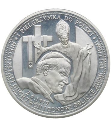 Medal, Jan Paweł II 1 pielgrzymka do Polski, srebro certyfikat