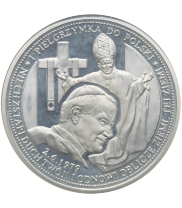 Medal, Jan Paweł II 1 pielgrzymka do Polski, srebro certyfikat