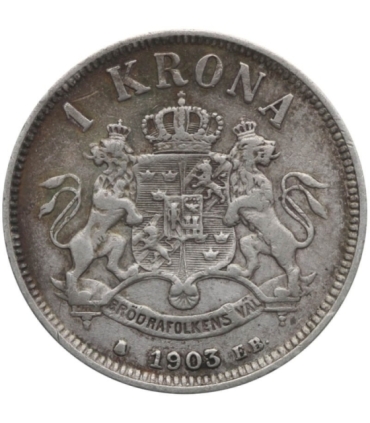 Szwecja 1 korona, srebro, 1903