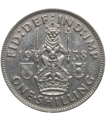 Wielka Brytania 1 szyling, 1938, srebro