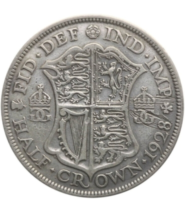 Wielka Brytania ½ korony, 1928, srebro