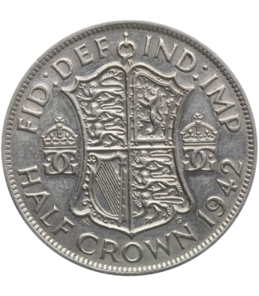 Wielka Brytania ½ korony, 1942, srebro
