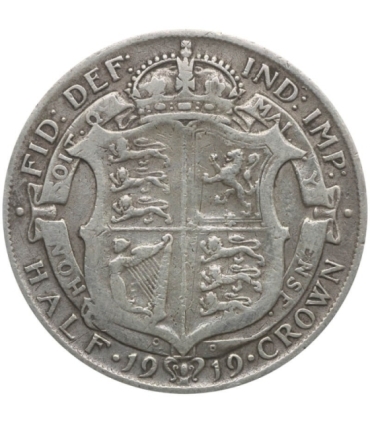 Wielka Brytania ½ korony, 1919, srebro