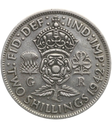 Wielka Brytania 2 szylingi (floren, florin), 1942, srebro