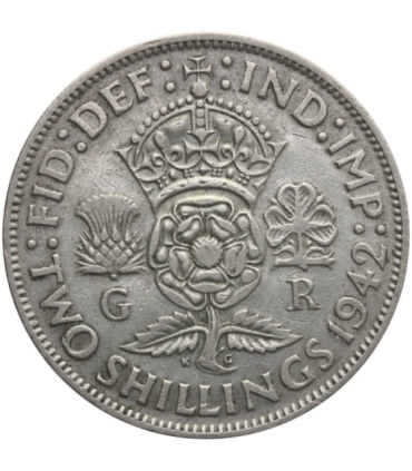 Wielka Brytania 2 szylingi (floren, florin), 1942, srebro