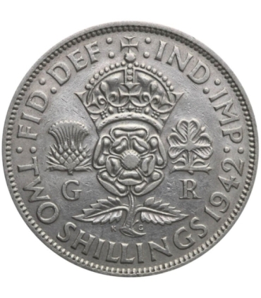 Wielka Brytania 2 szylingi (floren, florin), 1942, srebro