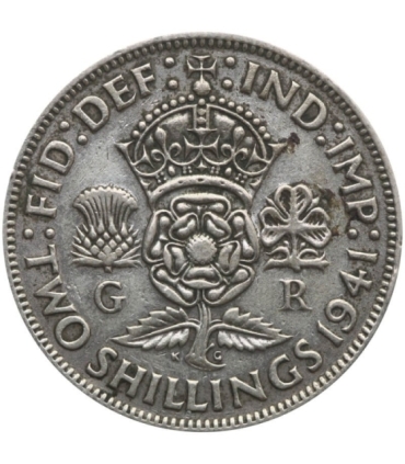 Wielka Brytania 2 szylingi (floren, florin), 1941, srebro