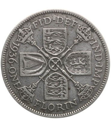 Wielka Brytania 2 szylingi (floren, florin), 1936, srebro