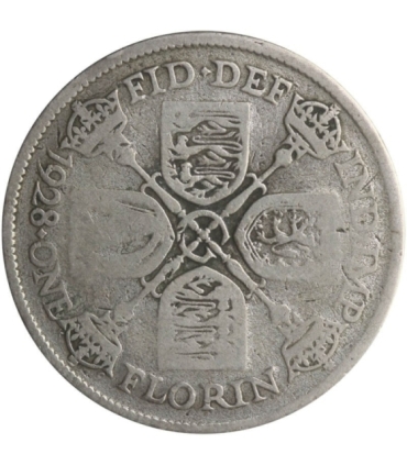 Wielka Brytania 2 szylingi (floren, florin), 1928, srebro