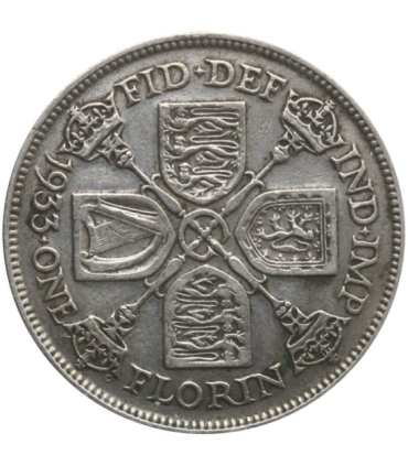 Wielka Brytania 2 szylingi (floren, florin), 1933, srebro
