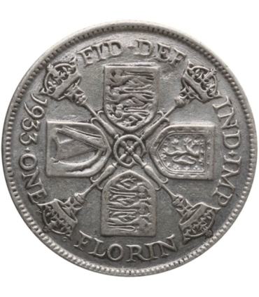 Wielka Brytania 2 szylingi (floren, florin), 1933, srebro