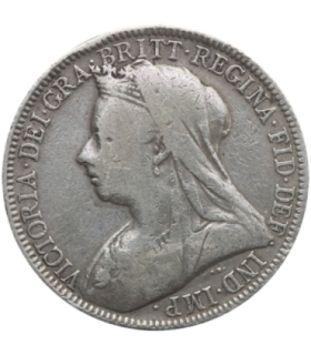 Wielka Brytania 2 szylingi (floren, florin), 1900, srebro