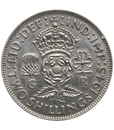Wielka Brytania 2 szylingi (floren, florin), 1945, srebro