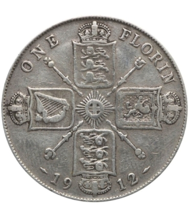 Wielka Brytania 2 szylingi (floren, florin), 1912, srebro