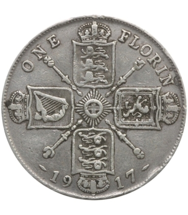 Wielka Brytania 2 szylingi (floren, florin), 1917, srebro