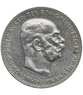 Austria 1 korona, 1915, Franciszek Józef I, srebro