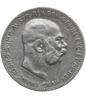 Austria 1 korona, 1915, Franciszek Józef I, srebro