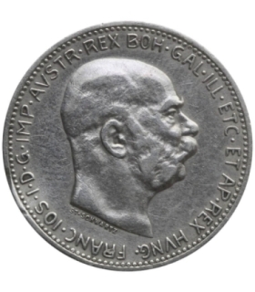 Austria 1 korona, 1915, Franciszek Józef I, srebro