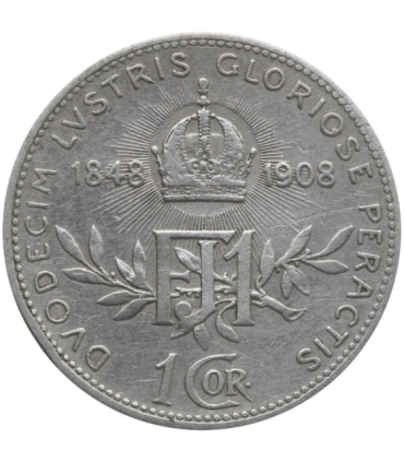 Austria 1 korona, 1908, 60-lecie panowania, srebro