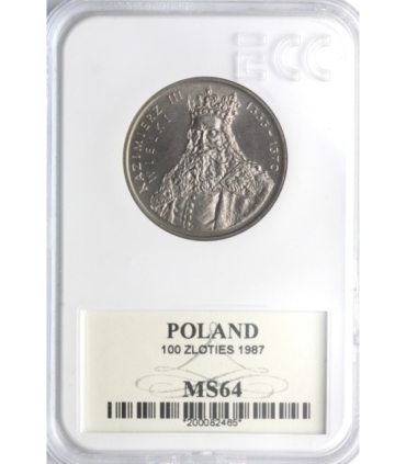 100 zł Kazimierz III Wielki, 1987, GCN MS64