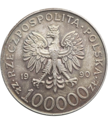 100000zł Solidarność 1990 TYP A, stan 3+