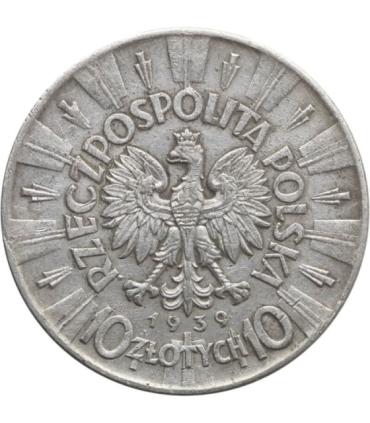 10 zł Piłsudski 1939, stan 3, rzadki rocznik