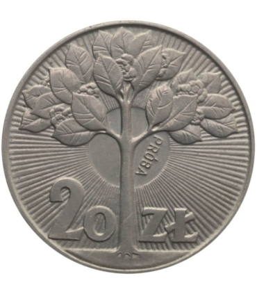 20 złotych kwitnące drzewo 1973 próba, piekna