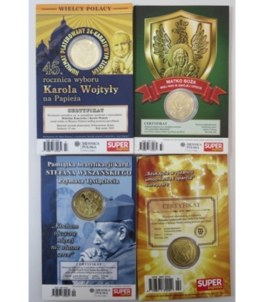 Zestaw 4 medali "Wielcy Polacy" - każdy inny