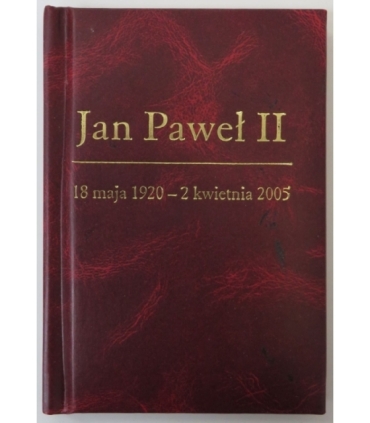 Medal Jan Paweł 2 + książeczka, stal pozłacana