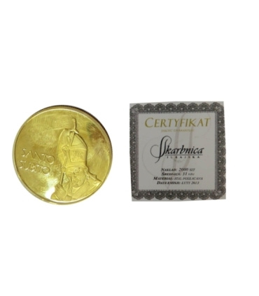 Medal Jan Paweł 2 + książeczka, stal pozłacana