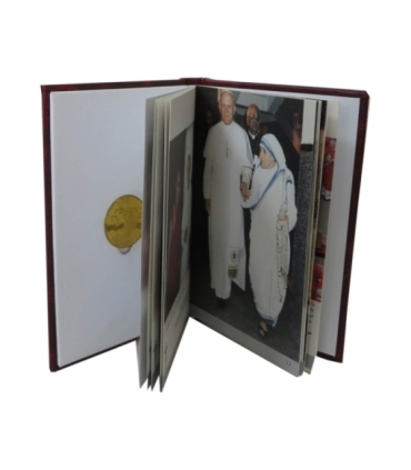 Medal Jan Paweł 2 + książeczka, stal pozłacana