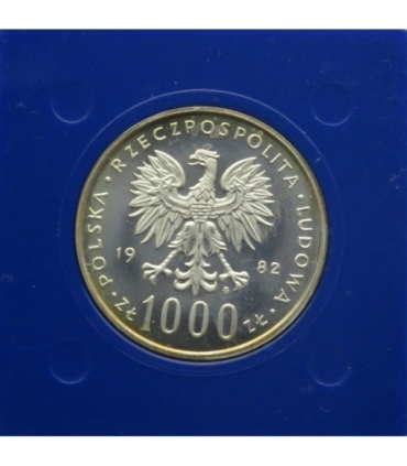 1000 zł Jan Paweł II, PRL 1982, kapsel NBP