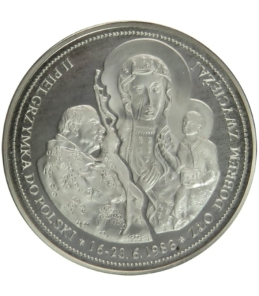 Medal, Jan Paweł II, II pielgrzymka do Polski, srebro