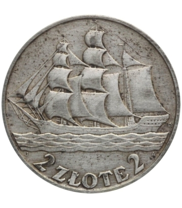 2 zł Żaglowiec 1936, stan 3