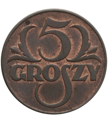5 groszy 1939, stan 2+, b. ładna
