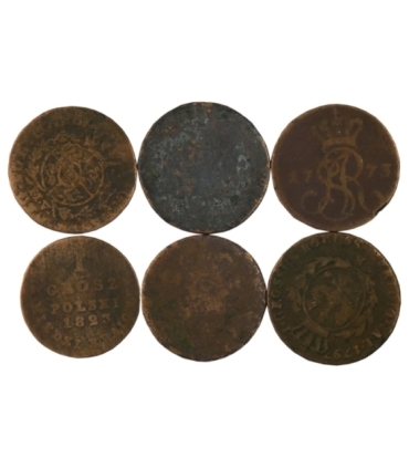 Lot 6 szt. stare miedziane monety do identyfikacji