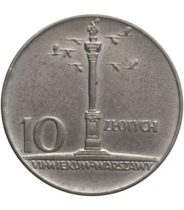 10 złotych Mała kolumna, 1966, stan 1-/2+