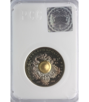 10 zł, Pekin kula, olimpiada w Pekinie 2008, slab PCG, patyna